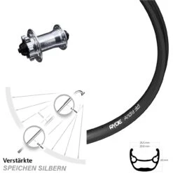 KX-E Nabe Silbern 5x100 Mm Ryde Andra 321 Vorderrad 27,5 Zoll 6-Loch