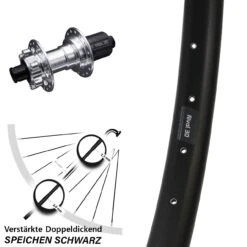 29 Zoll Hinteres Rad Ryde Rival 30 Disc Mit KX-E Nabe Silbern 12x142 Mm 6-loch Verstärkt