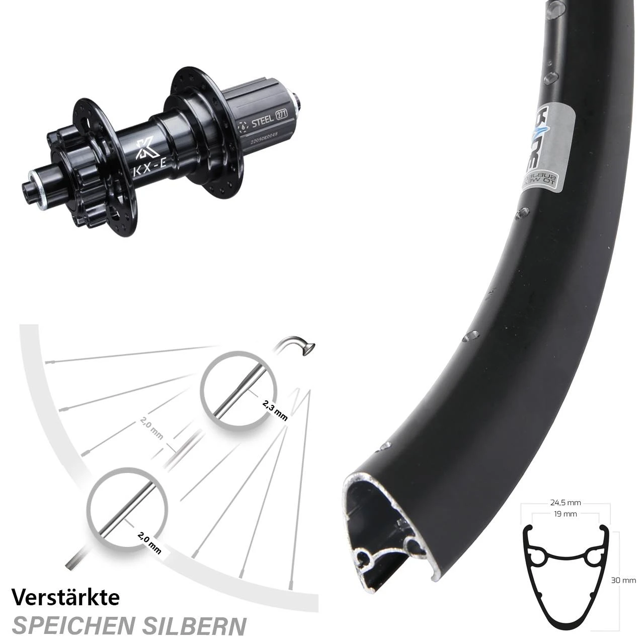 Ryde Dutch 19 Disc-Hinterrad 28-29 Zoll Mit KX-E Nabe 5x135 Mm 6-Loch 11-fach