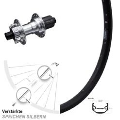Ryde Andra 40 Disc Hinterrad 28-29 Zoll Mit KX-E Nabe Silbern-eloxiert 12x142 Mm