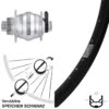 Nabendynamo Steckachse Silbern Ryde Andra 30 Disc 26 Zoll Shutter Precision 15x100 Mm