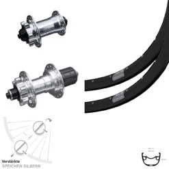 KX-E Naben Verstärkt Silbern Laufradsatz 27,5 Zoll Ryde Rival 23