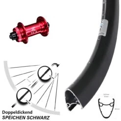 28 Zoll Vorderrad Ryde Dutch 19 Disc Mit KX-G Nabe Rot-eloxiert