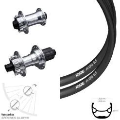 Ryde Andra 321 Laufradsatz 28-29 Zoll Bikepacking Extrem KX-E Silbern Steckachse