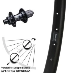 29 Zoll Hinteres Rad Ryde Rival 30 Disc Mit KX-E Nabe 12x142 Mm Centerlock Verstärkt