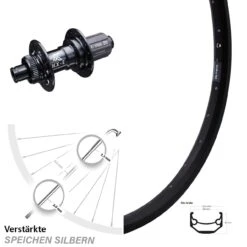 20 Zoll Laufrad Ryde Andra 40 Disc Mit KX-E Nabe Schwarz 12x142 Mm Centerlock 11-fach