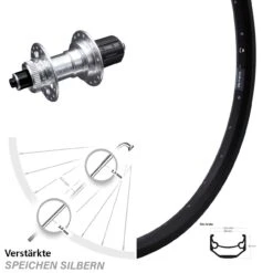28-29 Zoll Hinterrad KX-E Nabe Silbern 5x135 Mm Ryde Andra 40 Disc Schnellspanner