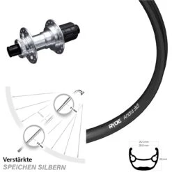 KX-E Nabe Silbern-eloxiert 12x142 Mm Centerlock 11-fach Ryde Andra 321 Laufrad 27,5 Zoll