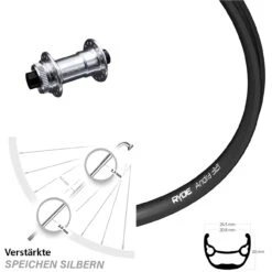 KX-E Nabe Silbern Eloxiert Ryde Andra 321 Vorderrad 28-29 Zoll Für Steckachse