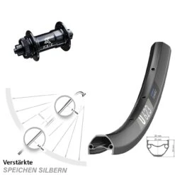 Dt-swiss 29 Zoll Vorderrad KX-E Nabe Centerlock 5x100 Mm Schwarz DT Swiss U 623 Disc