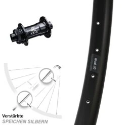 29 Zoll Vorderrad KX-E Nabe Centerlock 15x100 Mm Schwarz Ryde Rival 30-622 ETRTO