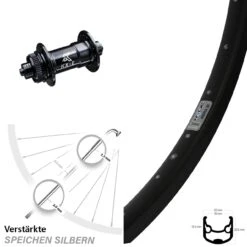 KX-E Nabe Centerlock Schwarz Ryde Andra 30 Disc Vorderrad 28-29 Zoll Für Schnellspanner