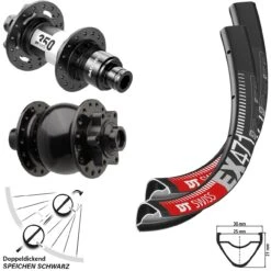 Dt-swiss 27,5 Zoll Laufradsatz EX 471 DT Swiss 350 Boost 6-loch Steckachse Sram XD Dynamo SON 28-15