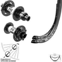Dt-swiss 29 Zoll MTB Laufradsatz M 502 DT Swiss 350 Boost 6-loch Sram XD 110x148 Mm