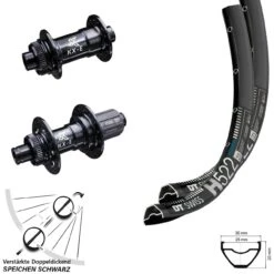 Dt-swiss 29 Zoll DT Swiss H 522 Laufradsatz Verstärkt KX-E Nabe 11-fach Steckachse