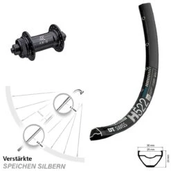 Dt-swiss 29 Zoll Vorderrad DT Swiss H 522 Mit KX-G Nabe Centerlock 5x100 Mm