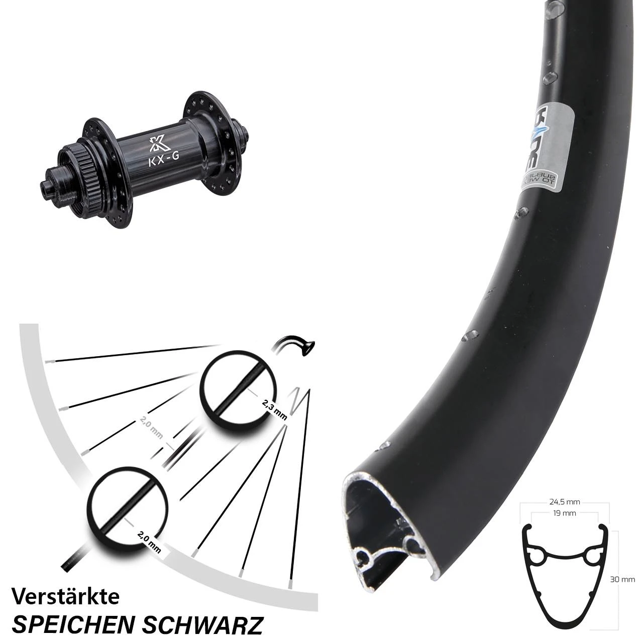 28-29 Zoll Laufrad KX-G Centerlock Ryde Dutch 19 Disc VerstÀrkt