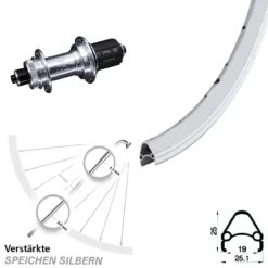 Verstärktes 28 Zoll Laufrad Rodi Airline1 Silbern KX-G/S Nabe 5x135 Mm