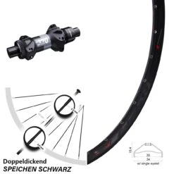 Rodi Ready 30-584 Hinterrad 27,5 Zoll DT Swiss 370 Boost 12x148 Mm Straightpull Sram XD