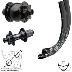 Dt-swiss 29 Zoll Boost Laufradsatz Dynamo SON 28-15 KX-B 6-loch 11-fach DT Swiss H 522