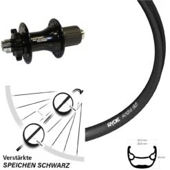 Hinterrad 27,5 Zoll Ryde Andra 321 XLC Evo Nabe 8-11-fach Schwarz