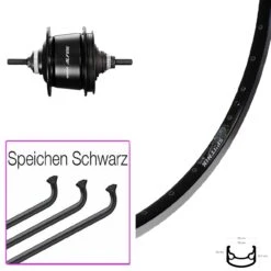 Hinterrad 28 Zoll Ryde Sputnik Schwarz Shimano Alfine 8-Gang Nabenschaltung