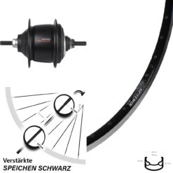 Hinterrad 28 Zoll Ryde Sputnik Shimano Nexus 8-Gang Premium Schwarz