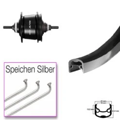 Hinterrad Fahrrad 28 Zoll Ryde Andra 30 Shimano 8-Gang Alfine Schwarz