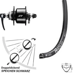 Dt-swiss Rennrad Vorderrad 28 Zoll Shimano XT Nabendynamo DT Swiss R 460 Disc