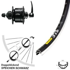 Shimano Alfine Nabendynamo Vorderrad 28 Zoll Mavic A-319 Schwarz