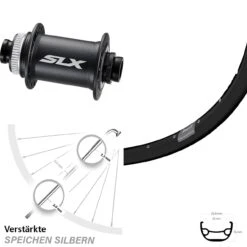 Vorderrad Ryde Rival 21 28/29 Zoll Mit Shimano SLX Centerlock 15mm Schwarz